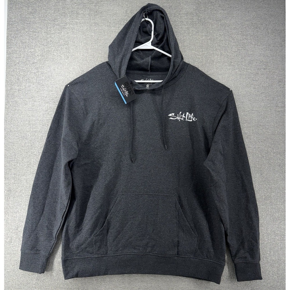 Salt Life Hoodie Sweater Men Size XL Gray Outdoor Graphic Print NEW $45